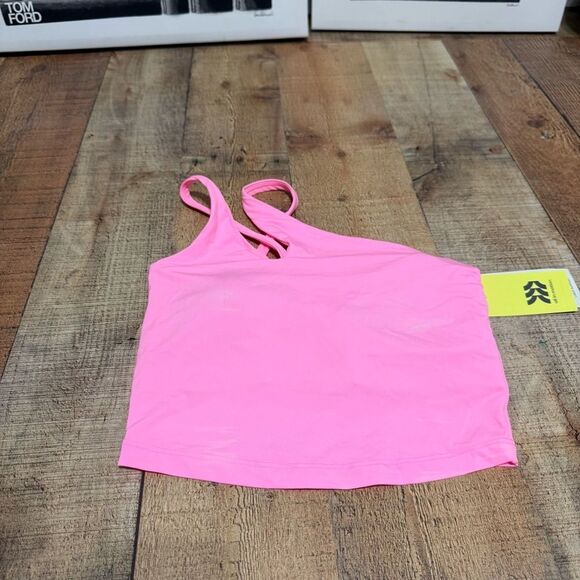 All in Motion Women Bra Athletic Light Support Asymmetric Crop Pink nwt XS - Picture 2 of 8